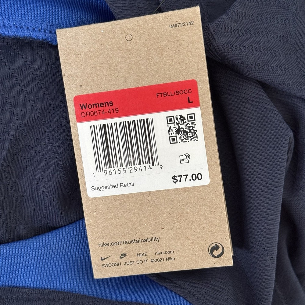 Nike Dri-FIT Vapor IV Knit Football Soccer Jersey Womens L DR0674 Navy Blue $77 - Picture 7 of 9